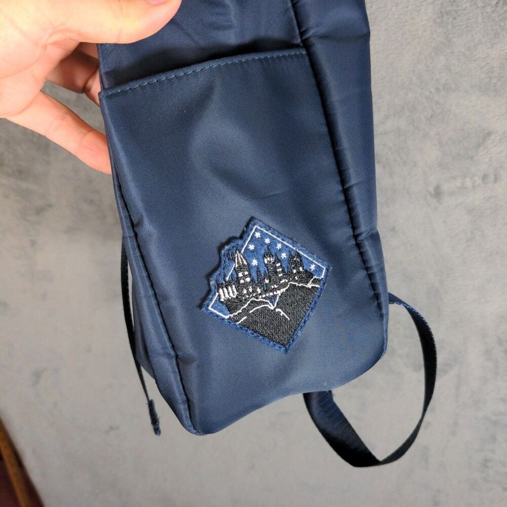 Harry Potter Hogwarts Rucksack Backpack 15 Inch Navy Blue Embroidered Decals - Picture 4 of 6